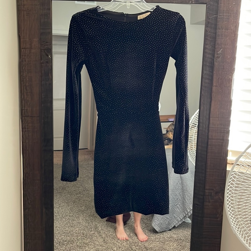 Lurelly navy velvet dress